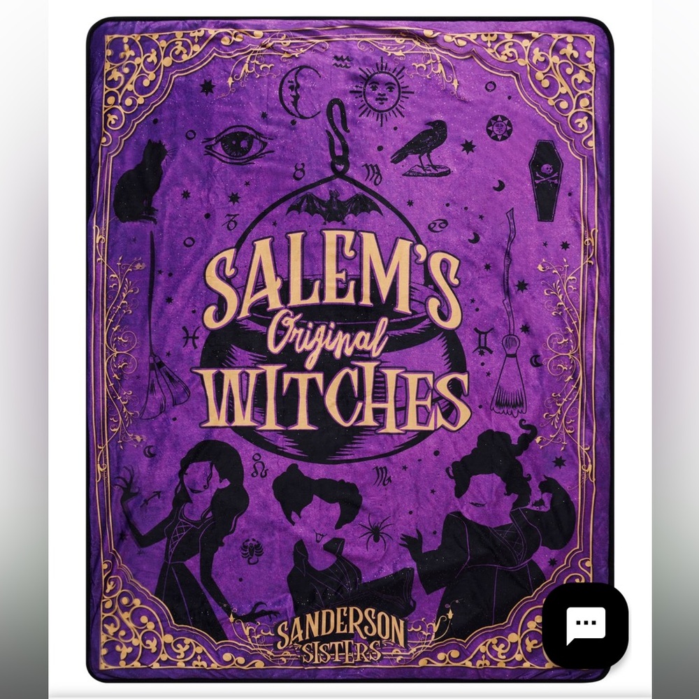 Disney Hocus Pocus Salem’s Witches Fleece Throw Blanket Spirit Halloween NEW - Picture 1 of 8